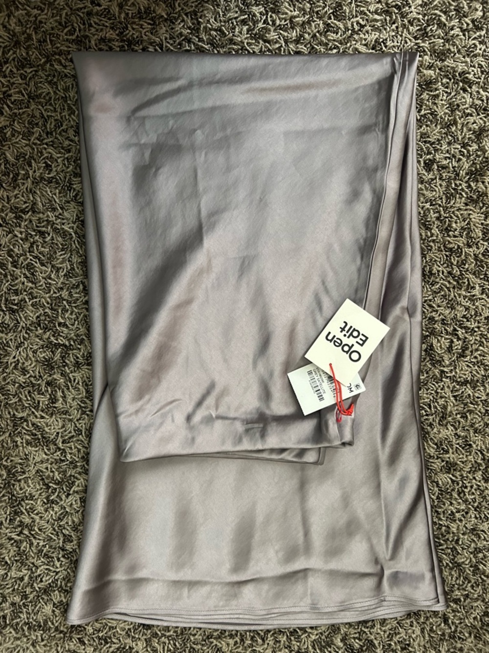 Nordstrom Open Edit Satin-Look Skirt in Grey Satellite